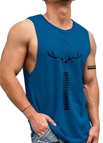 AUSK Vest For Men Gym Sports Summer Wear Regular Fit Sleeveless T-Shirt (Color-Teal)