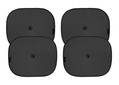 Auto Hub Universal Car Curtains Sun Shade Cover Interior Accessories for UV Rays Protection Side Windows Sunshade Compatible with SUVs, and All Cars (Black, Pack of 4)