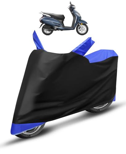 Auto Hub Water Resistant Bike Body Cover for Activa 6G, 5G, 4G, 3G, Activa 125 - Black/Blue
