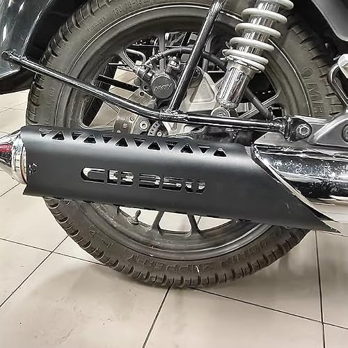 Auto Infinity Exhaust Guard Compatible with Honda CB350 (Black, Pack of 1)