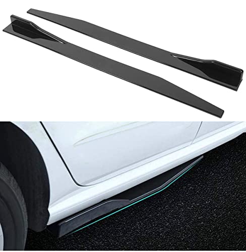 AUTO MT 2pcs Car Side Skirt Splitter Wing Diffuser Rocker Splitters, Car Body Styling Side Skirt Lip Winglet Diffuser Universal 120cm/47.2in Glossy Black