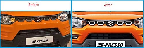 Auto_Smart_Look Car Front Chrome Ring's Type Grill for Maruti S-Presso (Set of 4 Pieces)
