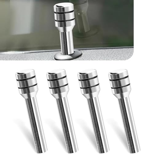 AutoBizarre Car Door Lock Knobs Aluminum Alloy Inner Door Lock Pull Pins for Car Decoration Universal for All Cars (Silver)