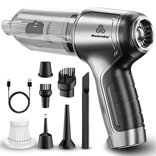 Autofy 4-in-1 Vacuum Cleaner for Home & Car - Cordless Handheld Vacuum, Blower, Inflator & Sealer 12000PA Powerful Suction - 6000mAh - BLDC Motor - 6 Attachments - HEPA Filter - 2 Year Warranty
