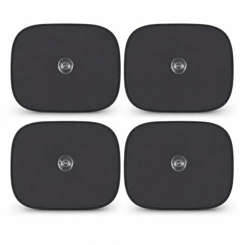 AutokraftZ 𝗨𝗻𝗶𝘃𝗲𝗿𝘀𝗮𝗹 Car Window Sunshade (𝗣𝗔𝗖𝗞 𝗼𝗳 𝟰) - 𝗘𝘅𝘁𝗿𝗮 𝗗𝗮𝗿𝗸 Sun Protection for Heat Reduction Sun Shade with Suction Cups Car Glass Shield & Blinds