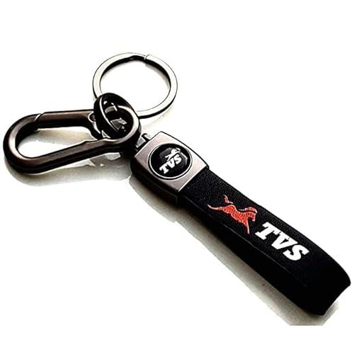 AutokraftZ TVS Jupiter Apache Leather Keychain/Keyring Stylish Design, Ideal Accessory to Hold Keys, Perfect Accessory for Motorcycle Enthusiasts, Great Gift for Riders and Adventurers, Black