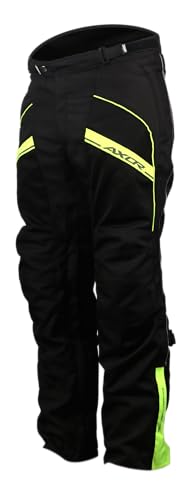Axor Delta Riding Pant | Premium Motorcycle Riding Pants with Impact Protection & Comfort Fit-Black Neon Yellow, Size: XL
