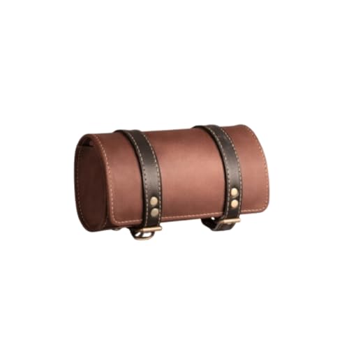 B.K ACCESSORIES Bike Tool Saddle Belt Brown Universal for Bike Saddle Bag Brown Pu Leather Strap Closure