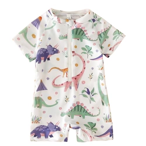 Baby Bucket Boys Swimming Costume One Piece Swimsuit - White - (6 to 12 Months)