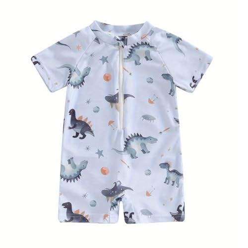 Baby Bucket Boys Swimming Costume One Piece Swimsuit - Grey - (6 to 12 Months)