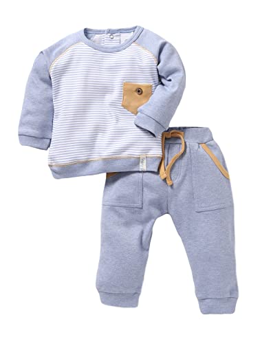 BABY GO 3-6Months/6-12Months/12Months-18Months/18-24Months Striped Full Sleeves 100% Soft Cotton Clothing Set/Infant Wear/Clothes For Baby Boys, Blue