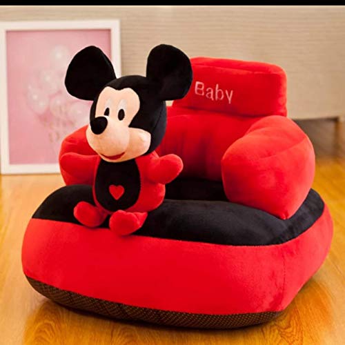 Baby Soft Plush Cushion Sofa Seat Or Rocking Chair for Kids (Use for Baby 0 to 2 Years, -Red and Black