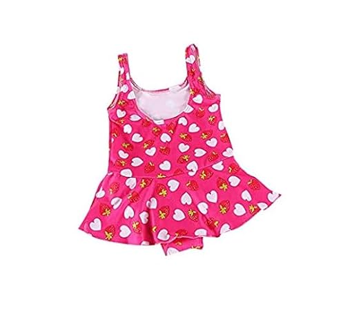 Baby & Sons Infant Girl's Poly Cotton 1 Piece Swimsuit Swimwear Swimming Costume Baby Girls for 2 Years to 3 Years Multicolour