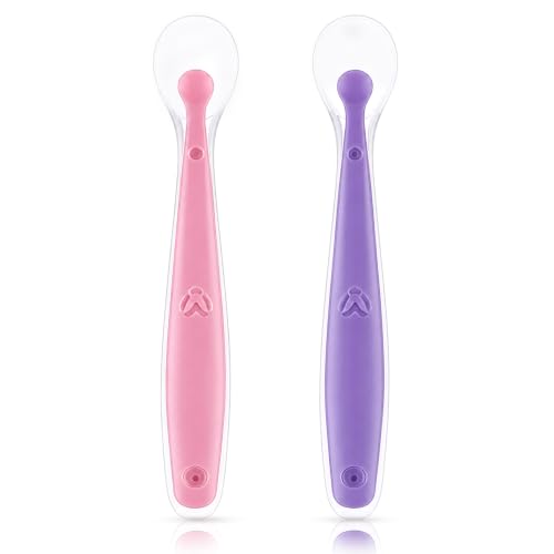 Babyrose Baby Silicone Feeding Spoon | BPA Free Soft Tip Spoon for Infants & Toddlers | Food Grade Silicone | Self Feeding Weaning Spoon | 1+ Months