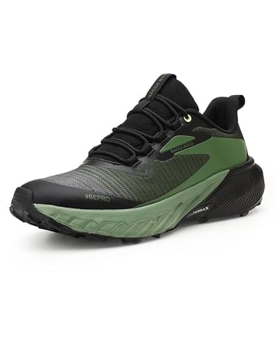 Bacca Bucci TrekZON Men’s Outdoor Trekking & Trail Running Shoes with AllTerraX Grip Outsole Carbon Army Green UK 8