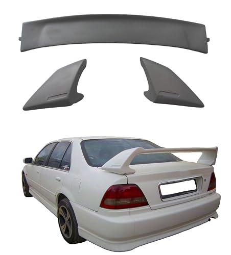 Back2Tracks - B2T AUTOMOTIVE® Car Spoiler Compatible with Honda City 2000 Model (Unpainted - Ps Grey Color) Car Spoiler with Light Weight Fiber Reinforced Plastic (FRP) - Drilling Required.