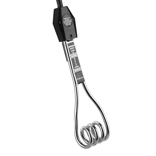 Bajaj 1000 W Immersion Water Heater Rod | Nickel-Plated Heating Element | 2 Year Warranty