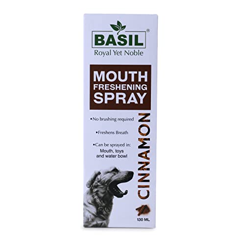 Basil Cinnamon Herbal Mouth Freshening Spray, Completely Safe for Pets, Easy Spray (130ml) - Pack of 1