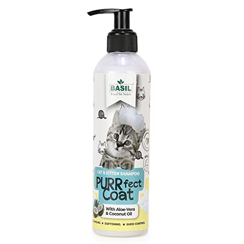 Basil Pet Purrfect Coat Cat Shampoo for Cats Paraben Free, No Artificial Fragrance, Vegan & Cruelty-Free