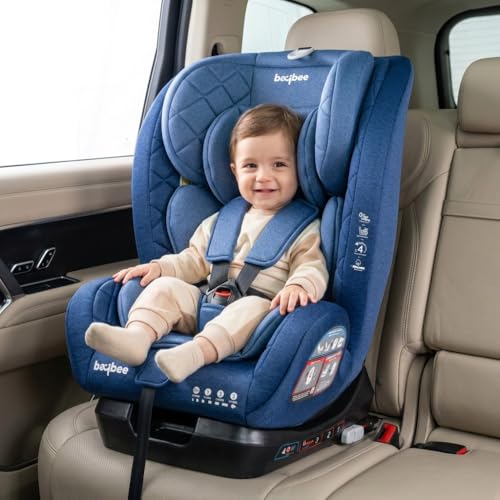 Baybee Convertible Infant Car Seat for Baby 0 to 7 Years with 3 Position Recline, Headrest Height Adjustable | ECE R44/04 Safety Certified | Travel Baby Car Seat for Toddlers Kids (Blue)