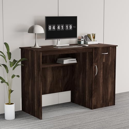 beAAtho Fusion Work & Study Desk for Home & Office with Under-Desk Storage Shelf, Drawer & Cabinet, 17mm Engineered Wood, Computer/Writing Desk for Adults & Students with 3 Year Warranty (Brown)