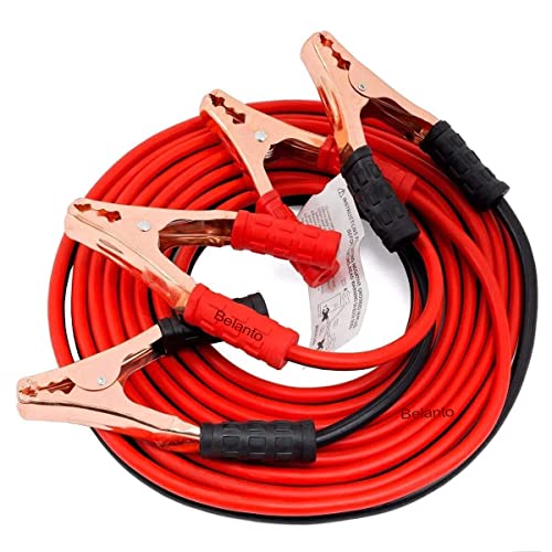 Belanto Car Heavy Duty Auto Jumper Cable, Automotive Battery Booster Wire with Clamp for Jump Starting Dead or Weak Batteries 7-Feet, 500 AMP Emergency Use Jumper Cable with Carry Bag for Cars