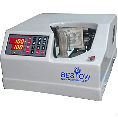 Bestow Fast Note/Currency Counting Machine Heavy Duty Money Counting Machine for Banks Shops Personal Use High Speed Currency Counter (Speed: 100/4sec) (White)