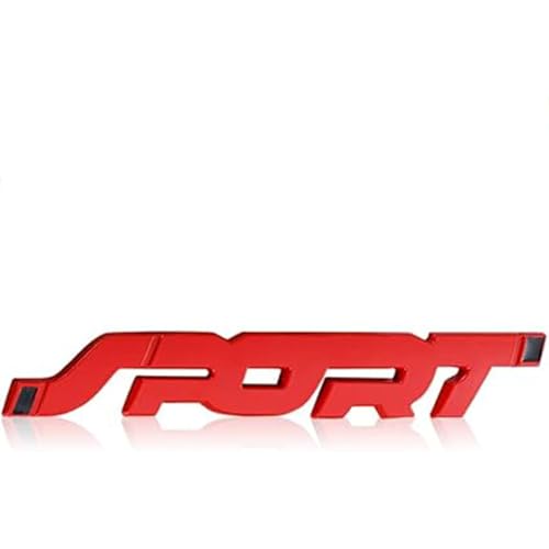 BEYTEQ 3D Sports Chrome Metal Car Sticker Emblem Badge Decals Stickers for Decoration Accessories, Red, Pack of 1