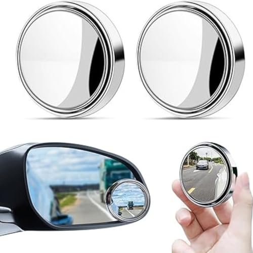 BEYTEQ Suction Cup Small Round Looking-Glass - 360° Wide Angle Reversing Auxiliary Blind Looking-Glass for Cars, SUVs And Trucks