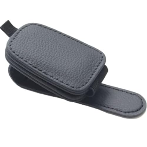 BEYTEQ Sunglasses Holders for Car Visor - Magnetic Leather Sunglasses Holder and Ticket Card Clip - Car Visor Accessorier, Black, Pack of 1