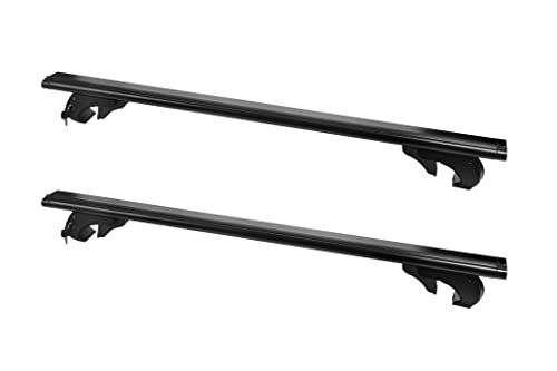 Bikegear Aero Aluminum Crossbars Roof Racks Fits Raised Roof Side Rails (2 Pack) | Weight Capacity of 180 lbs. | Anti-Theft Locking| 43 inches