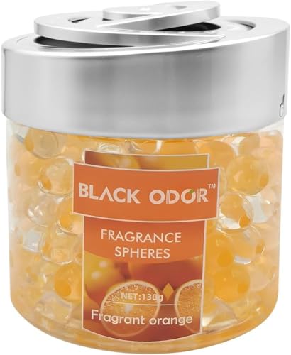 BKN Super Fragrance Black Odor Car Air Freshener B0-10| 130g Bubble Gel Balls | Long-Lasting Scent for Home, Office, Car, Bathroom & Closet | Odor Eliminator & Room Deodorizer (Orange)