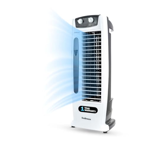 Blueberry's 𝗧𝗼𝘄𝗲𝗿 𝗙𝗮𝗻 - High Speed with Powerful air throw, 25-Feet Air Delivery, Low Power Consumption, 4-way Air flow and anti-Rust body, Tower fan for home and office -Royal White
