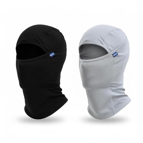 Boldfit Full Face Helmet Mask for Bikers in Riding UV Protected, Balaclava, Black Mask for Bike Riding and Cycling Accessories for Men & Women Black & Grey Pack of 2