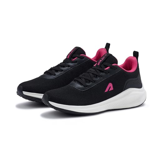 Boldfit Running Shoes for Woman Anti Slip Sports Soft Sole Walking Shoe for Ladies Comfort Footwear for Girls- Pulse, Black, UK 07