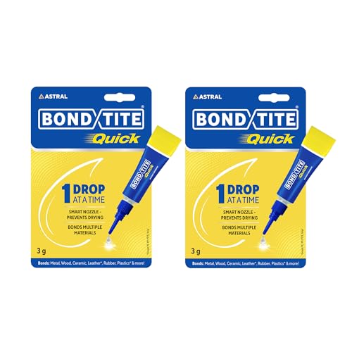 Bondtite Quick Instant Adhesive 3 GM | Pack of 2 | Multi-Material Glue with Smart Nozzle | Clear Drying | Non-Staining | One-Drop Precision for DIY, Craft & Household Fixes