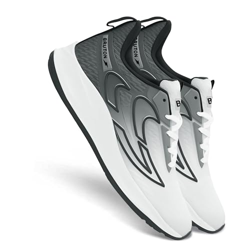 BRUTON EVA Lite Sport Shoes Running Shoes for Men- White, UK Size 7