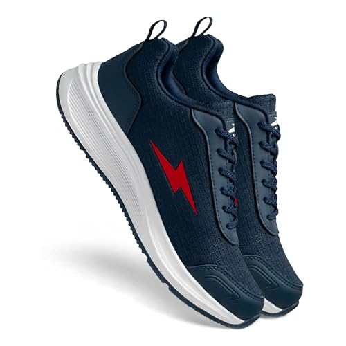 BRUTON Men's Running Shoes | Lightweight Sports Shoes for Men | Comfortable Walking Jogging Gym Shoes | Lace-Up Flexible Daily Use Footwear- Size UK 8 Blue
