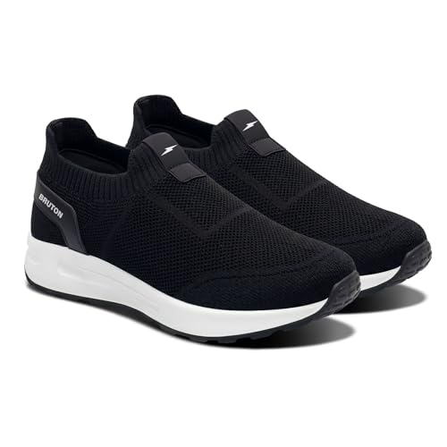 BRUTON MOVEX- Sneakers | Lightweight EVA Sole | Breathable Mesh | Sneakers for Men- Size 8 Black