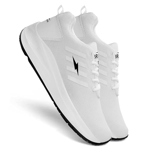 BRUTON URBAN-750 Trendy Sports Shoes/Walking/Gym/Running Shoes for Men- Size 10 White