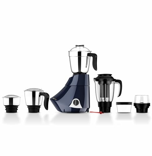 Butterfly Smart Plus 750W Mixer Grinder with 5 Jars| Multipurpose Jars-3 Stainless Steel,1 PC Juicer Jar & 1 Grind & Store Jar| Heavy Duty Motor | 2 Years Manufacturer Warranty| Ink Blue (TRISMA00000)