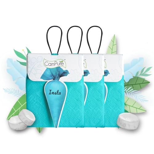 CamPure Camphor Insta Pouch Pack Of 3-100% Organic | Air Freshener For Car, Wardrobe, Office Cabin's, Drawers, Travel Bag & Bathroom