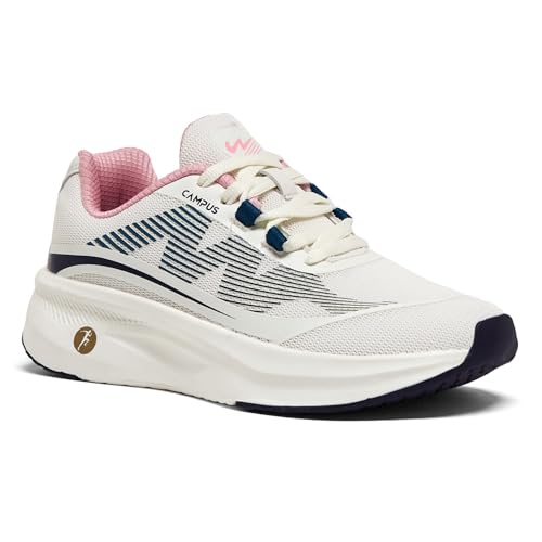 Campus Women's Ciara Running Shoes Off.WHT/Baby.Pink - 6UK/India