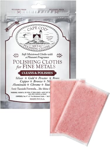 CAPE COD Polish Metal Polishing Cloths Foil Pouch 0.53Oz,White