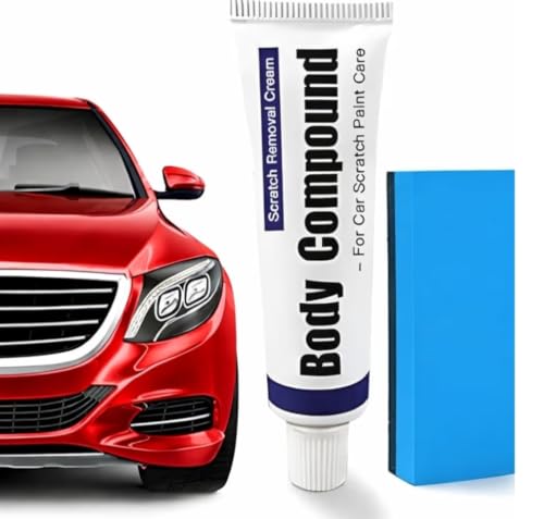 Car & Bike Body Scratch Remover & Repair Polishing Wax Kit with Sponge | Cream Wax Body Compound | Removes Minor Scratches & Swirl Marks | Vehicle Accessories Essentials | Pack of 1