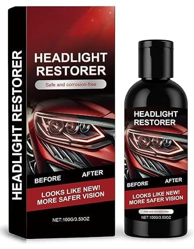 Car Headlight Restoration Kit – Clears Scratches, Dirt & Oxidation for Crystal Clear Headlights, Easy to Apply, Long-Lasting Shine,Cleaner with Spone (100 ml)