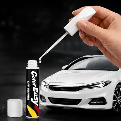 Car Scratch Repair Pen – 2 in 1 Touch Up Paint for Cars, Automotive Scratch Remover for Deep Scratches, Quick Dry, Waterproof, Glossy Finish Car Paint Pen (White.New, Pack of 1)