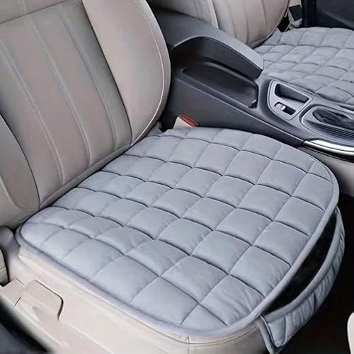 Car Seat Soft Cushion 60×50 cm,Ultra-Soft Memory Foam Car Seat Cushion,Seat Cushion Cover with Non-Slip Grip and Storage Pouch,Universal Fit, Easy-Care, All-Season (Gray)