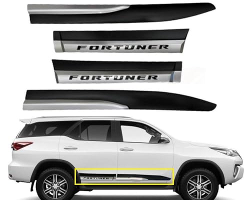 Car Side Cladding Beading Moulding Door Protector Guard Compatible with Fortuner Set of 4 Pieces