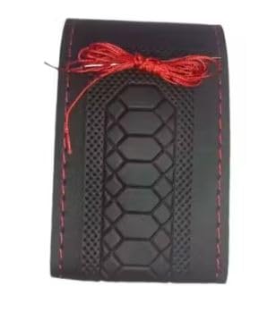 Car Steering Wheel Cover, Black with Red Stitching, Heat Resistant, Durable Material, Long Lasting Protection